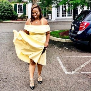 Leith Cold Shoulder Sunflower Dress